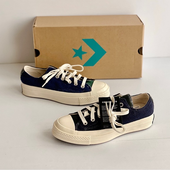 ✨New CONVERSE 70 Beyond Retro Fleece Colorblock Sneaker Black Blue Green Women 7 - Picture 2 of 13